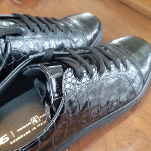 ITALIAN LEATHER EMBELLISHED CROC PRINT PIETRO 066 - Picture 7 of 11